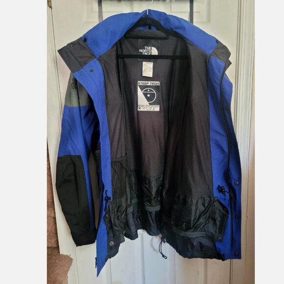 VTG The North Face Steep Tech Scot Schmidt Ski Jacket Mens XL Black Blue Gray - Picture 6 of 14